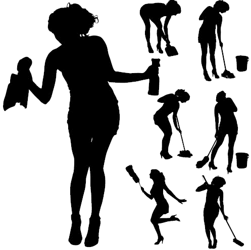 清潔的女人剪影矢量05設計創意
